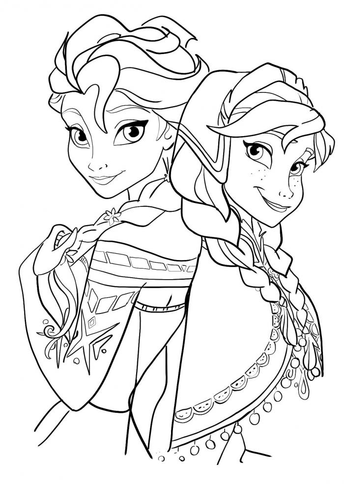 Free Frozen Anna And Elsa Coloring Sheet And PDF To Print