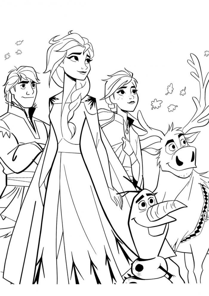 Free Elsa Anna Kristoff Olaf And Sven Coloring Sheet And PDF To Print
