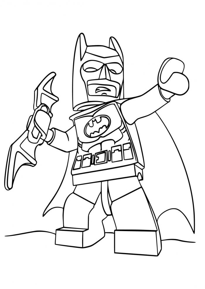 Free Lego Batman Throwing Batarang coloring sheet and PDF to print