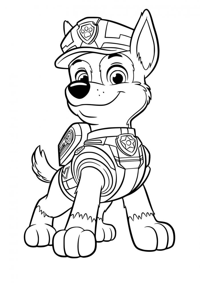 Free Chase From PAW coloring sheet and PDF to print