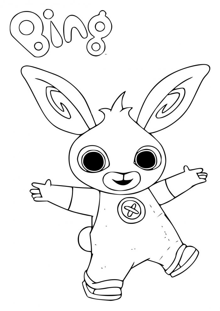 Free Bing Bunny Dancing coloring sheet and PDF to print