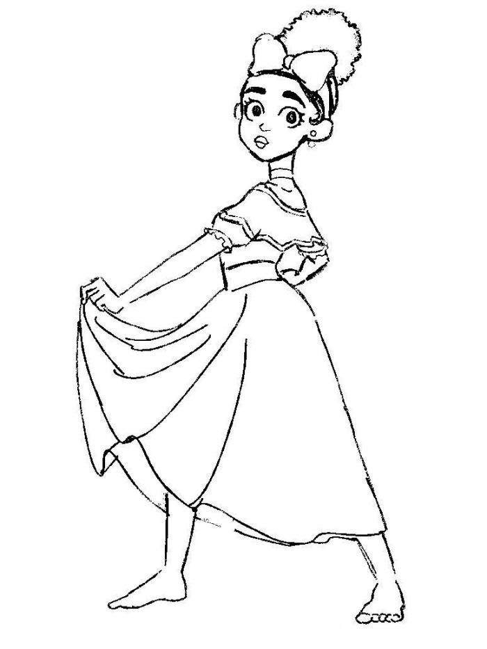 Free Dolores (Encanto) coloring sheet and PDF to print