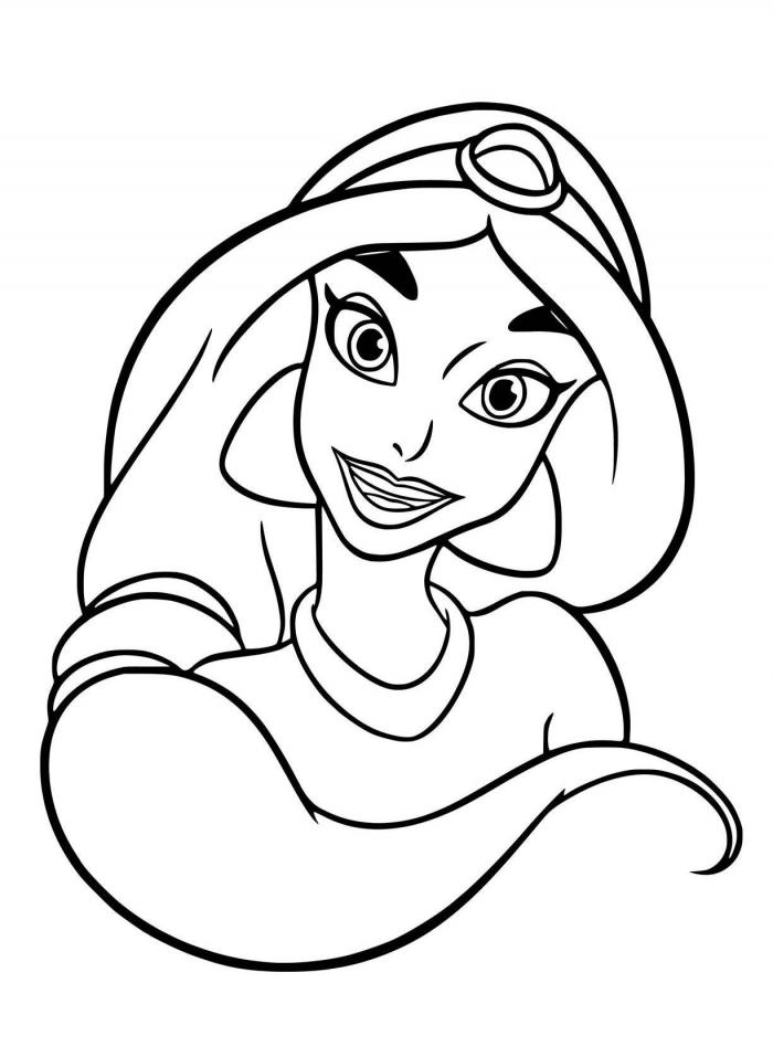 Free Princess Jasmine coloring sheet and PDF to print