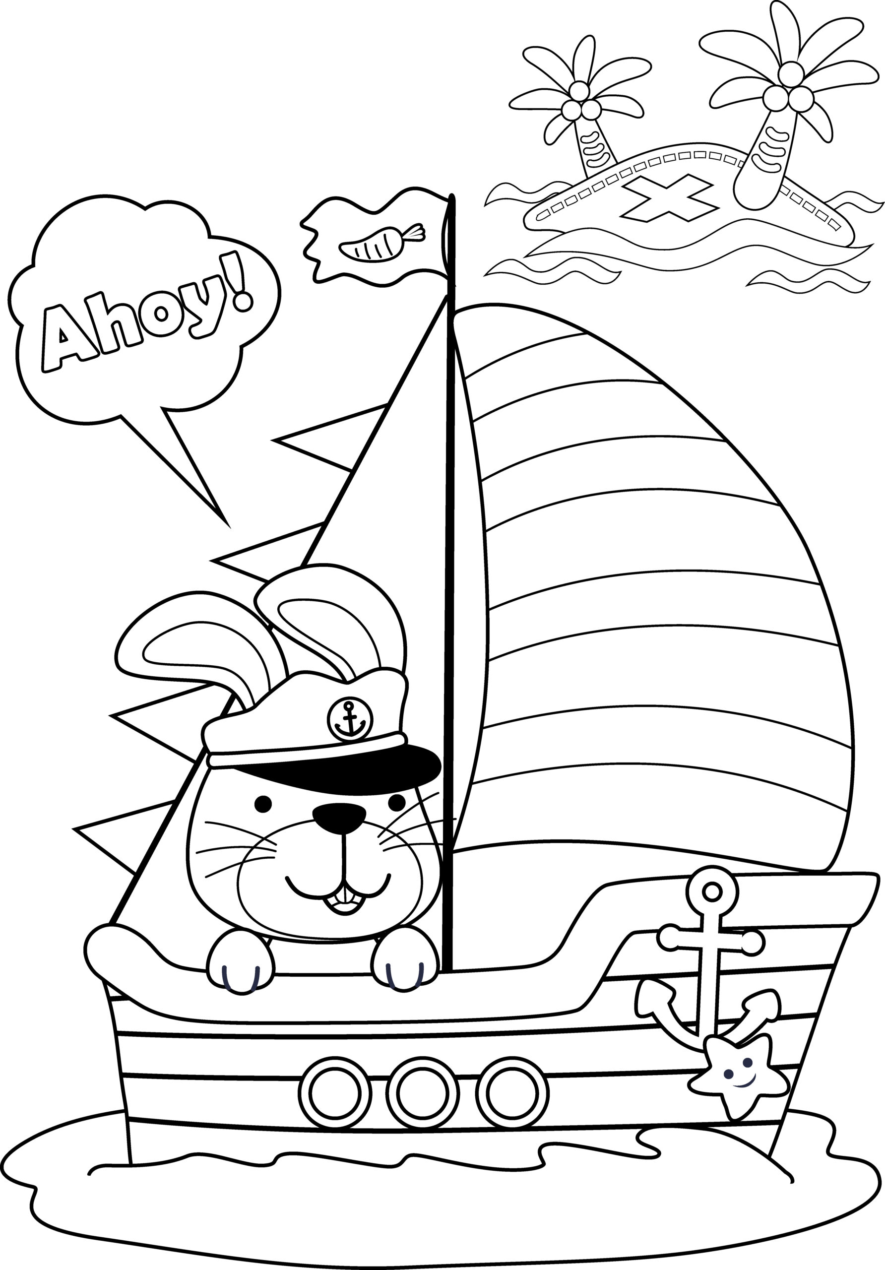 Riding a boat with little pieces to assemble colored and drawings to color  and learn the numbers. 