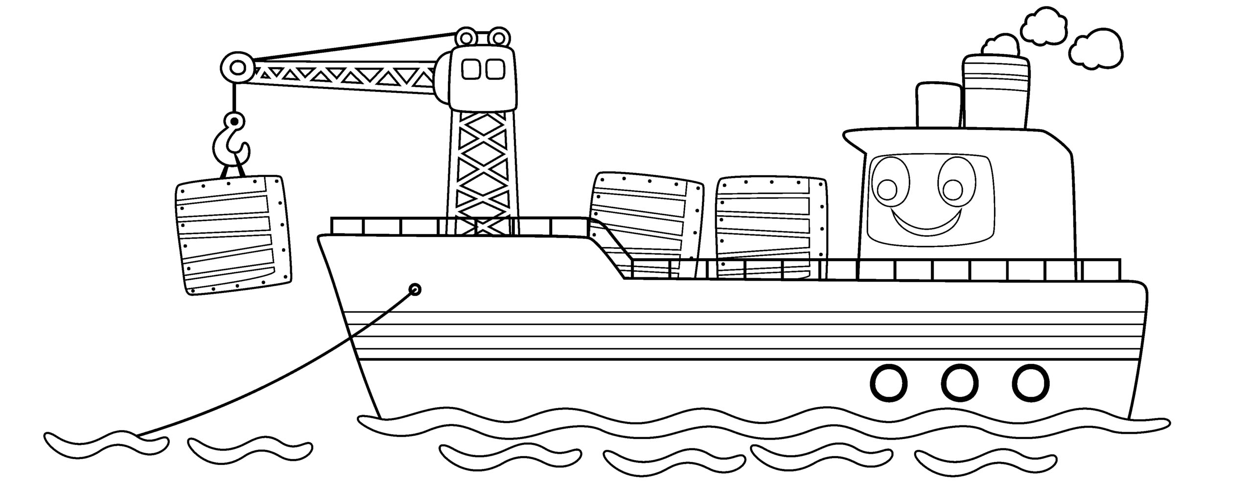 coloring pictures of big boats