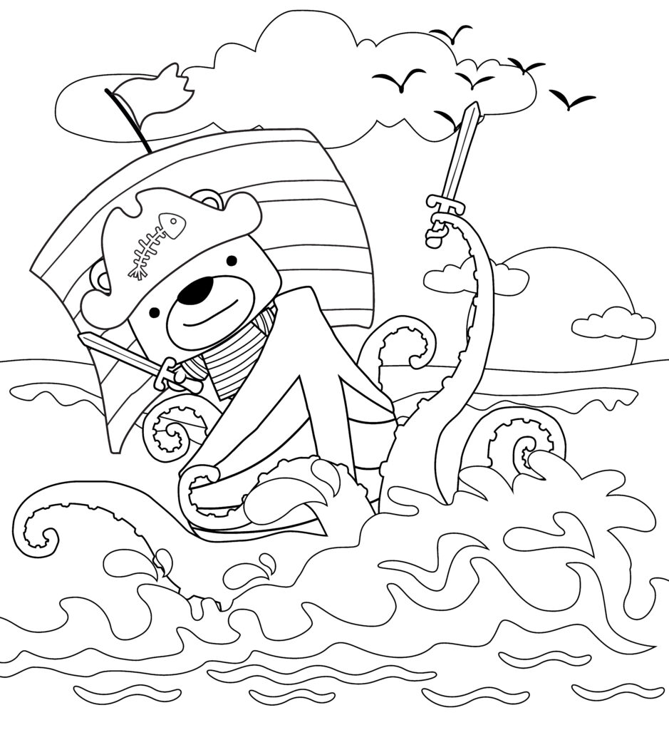 Printable Boat Coloring Pages For Kids. Add some color to that boat!