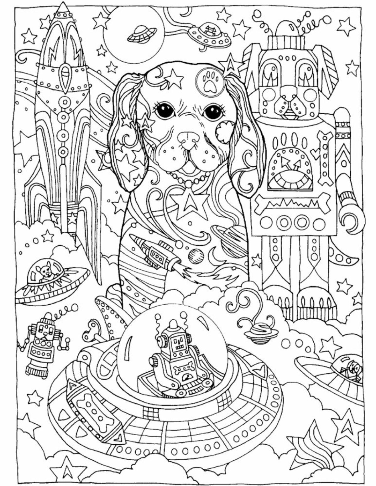 robot dog coloring pages