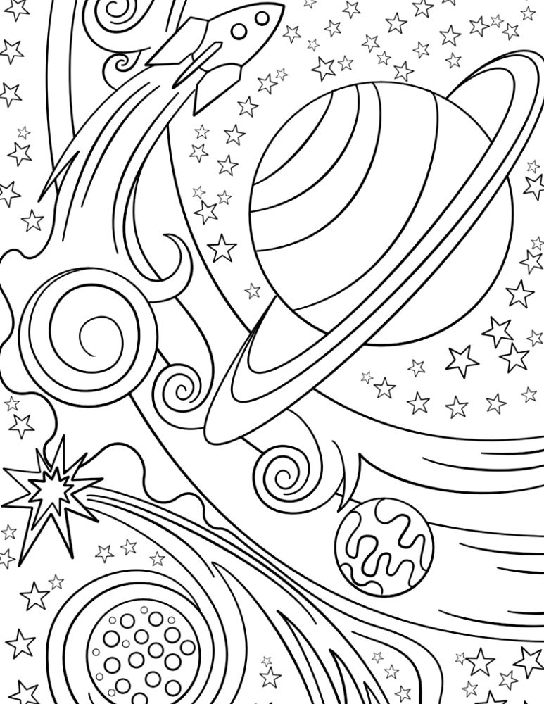 Rocket Ship Isolated Coloring Page for Kids - Stock Illustration [93516087]  - PIXTA