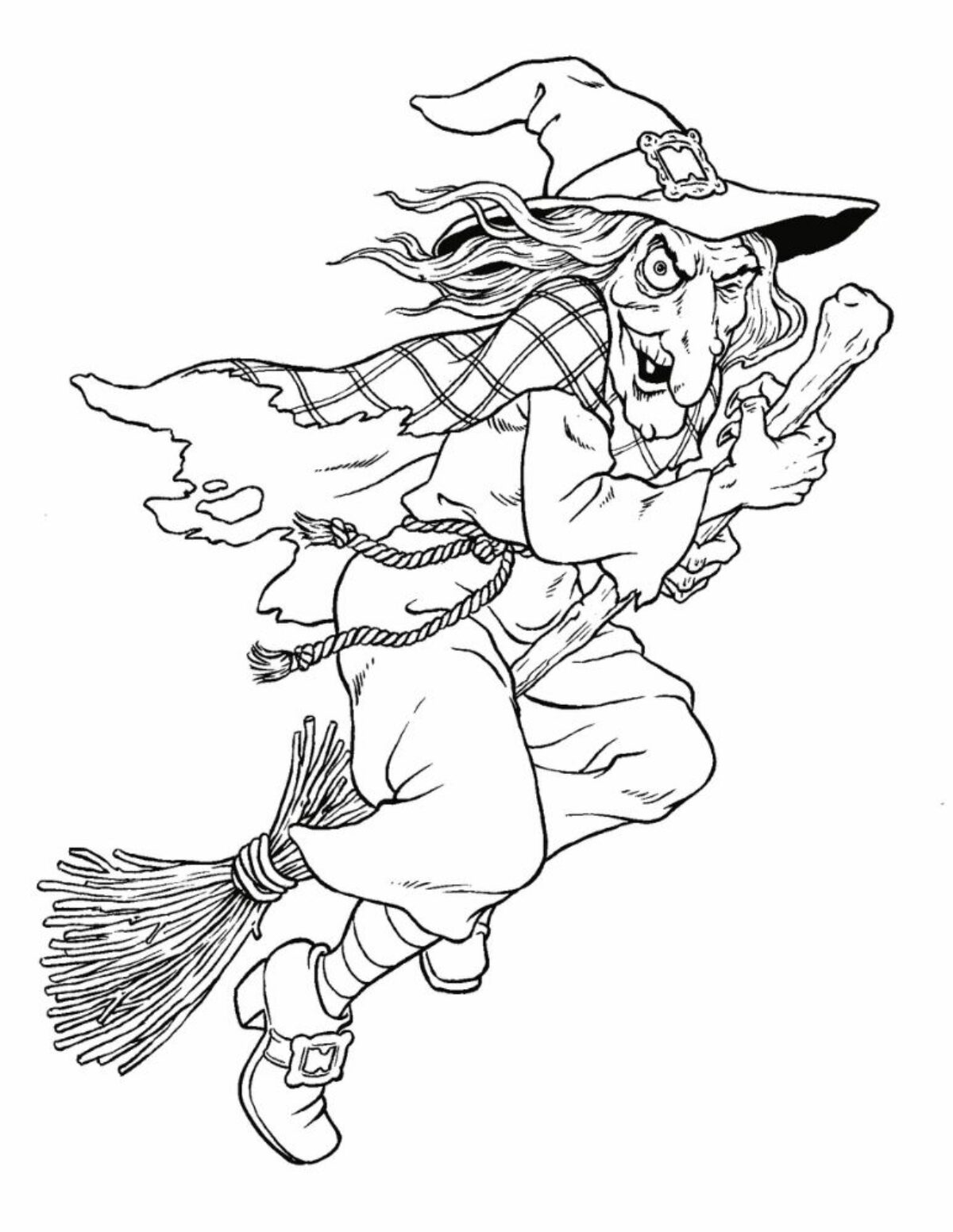 scary witch drawing
